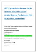 FDNY E14 Powder Carrier Exam Practice  Questions And Correct Answers  &lpar;Verified Answers&rpar; Plus Rationales 2026  Q&A &vert; Instant Download Pdf 