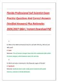 Florida Professional Soil Scientist Exam  Practice Questions And Correct Answers  &lpar;Verified Answers&rpar; Plus Rationales  2026&vert;2027 Q&A &vert; Instant Download Pdf