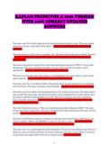 KAPLAN PREDICTOR A 2026 VERSION WITH 100&percnt; CORRECT UPDATED ANSWERS 