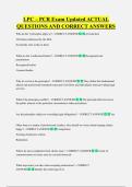 LPC &ndash; PCR Exam Updated ACTUAL  QUESTIONS AND CORRECT ANSWERS
