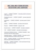 BSC 2086 MID TERM REVIEW QUESTIONS AND ANSWERS