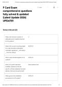 F Card Exam comprehensive questions fully solved & updated &lpar;Latest Update 2026&rpar; UPDATE&excl;&excl;