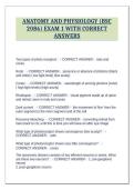 ANATOMY AND PHYSIOLOGY &lpar;BSC 2086&rpar; EXAM 1 WITH CORRECT ANSWERS