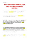 WALL STREET PREP PREMIUM EXAM  2026 WITH QUESTIONS AND  ANSWERS