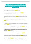 APEA Pre-Predictor Nursing Exam Practice Questions 2026 Verified Answers & Rationales