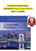 Test Bank for Corporate Finance 13th Edition By Stephen Ross&comma; Randolph Westerfield&comma; Jeffrey Jaffe&comma; Bradford Jordan