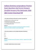 Indiana Dentistry Jurisprudence Practice  Exam Questions And Correct Answers  &lpar;Verified Answers&rpar; Plus Rationales 2026  Q&A Instant Download Pdf 