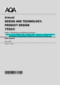 AQA A-Level Design and Technology&colon; Product Design Paper 2 &ndash; Designing and Making Principles Questions June 2025