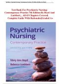 Test Bank For Psychiatric Nursing&colon; Contemporary Practice 7th Edition by Mary Ann Boyd &vert;&vert; All Chapters 1-43&vert;&vert;  Latest 2026