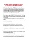 CLINICAL MODALITIES EXAM QUESTIONS WITH CORRECT ANSWERS 2025&sol;2026
