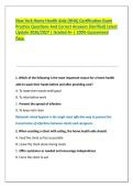 New York Home Health Aide &lpar;HHA&rpar; Certification Exam Practice Questions And Correct Answers &lpar;Verified&rpar; Latest Update 2026&sol;2027 &vert; Graded A&plus; &vert; 100&percnt; Guaranteed Pass&period;
