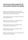KENTUCKY REAL ESTATE EXAMINATION TEST 2026 COMPLETE QUESTIONS AND ANSWERS