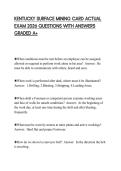KENTUCKY SURFACE MINING CARD ACTUAL EXAM 2026 QUESTIONS WITH ANSWERS GRADED A&plus;