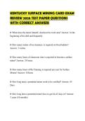 KENTUCKY SURFACE MINING CARD EXAM REVIEW 2026 TEST PAPER QUESTIONS WITH CORRECT ANSWERS