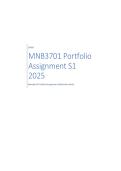 Example of MNB3701 Portfolio Assignment