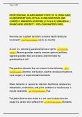PROFESSIONAL GUARDIANSHIP STATE OF FLORIDA SAVE EXAM NEWEST 2026 ACTUAL EXAM QUESTIONS AND CORRECT ANSWERS &lpar;VERIFIED&rpar; &lbrace;170 Q & A&rcub; GRADED A&plus; &vert; BRAND NEW 2026&sol;2027 &vert; 100&percnt; GUARANTEED PASS&period;