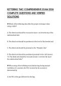 KETTERING TMC COMPREHENSIVE EXAM 2026 COMPLETE QUESTIONS AND VERIFIED SOLUTIONS