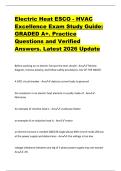 Electric Heat ESCO - HVAC  Excellence Exam Study Guide&colon;  GRADED A&plus;&period; Practice  Questions and Verified  Answers&period; Latest 2026 Update 