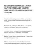 KEY CONCEPTS IN EMPLOYMENT LAW AND HUMAN RESOURCES LATEST 2026 STUDY GUIDE WITH SOLVED QUESTIONS AND EXPERT SOLUTIONS
