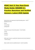 HVAC Unit 31 Gas Heat Exam  Study Guide&colon; GRADED A&plus;&period;  Practice Questions and Verified  Answers&period; Latest 2026 Update 