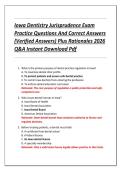 Iowa Dentistry Jurisprudence Exam  Practice Questions And Correct Answers  &lpar;Verified Answers&rpar; Plus Rationales 2026  Q&A Instant Download Pdf 