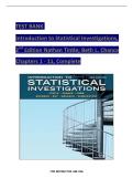 Introduction to Statistical Investigations &lpar;2nd Edition&rpar; &ndash; Nathan Tintle & Beth L&period; Chance &ndash; Complete Test Bank for Chapters 1&ndash;11&comma; Complete