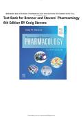 Test Bank for Brenner and Stevens&rsquo; Pharmacology 6th Edition BY Craig Stevens&vert;&vert; Latest Edition &vert;&vert; All Chapters &vert; 2026