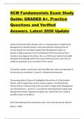 SCM Fundamentals Exam Study  Guide&colon; GRADED A&plus;&period; Practice  Questions and Verified  Answers&period; Latest 2026 Update 