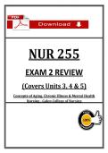 NUR 255 Exam 2 Review &vert; 2026&sol;2027 &vert; Aging&comma; Chronic Illness & Mental Health &vert; Galen