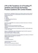 Study guide for LPN to RN Transition 1 Packege Deal  Questions with Verified Answers