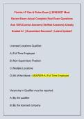 Florida LP Gas & Rules Exam &vert;&vert; 2026&sol;2027 Most  Recent Exam Actual Complete Real Exam Questions  And 100&percnt;Correct Answers &lpar;Verified Answers&rpar; Already  Graded A&plus; &vert; Guaranteed Success&excl;&excl; &vert; Latest Update&excl;&excl;