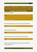 TX Class C Wastewater Treatment License  Questions and Correct Answers&sol; Latest  Update &sol; Already Graded 