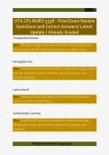 UTA CP2 NURS 5338 - Final Exam Review  Questions and Correct Answers&sol; Latest  Update &sol; Already Graded 