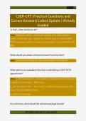 CSEP-CPT&colon; Practical Questions and  Correct Answers&sol; Latest Update &sol; Already  Graded 