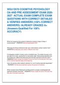 WGU D570 COGNITIVE PSYCHOLOGY  OA AND PRE ASSESSMENT EXAM 2026 2027  ACTUAL EXAM COMPLETE EXAM  QUESTIONS WITH CORRECT DETAILED  & VERIFIED ANSWERS &lpar;100&percnt; CORRECT  ANSWERS&rpar; &sol;ALREADY GRADED A&plus;  &lpar;Answers Qualified For 100&percnt;  ACCURACY&rpar;
