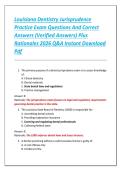 Louisiana Dentistry Jurisprudence  Practice Exam Questions And Correct  Answers &lpar;Verified Answers&rpar; Plus  Rationales 2026 Q&A Instant Download  Pdf 