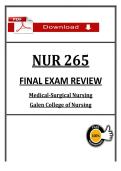 NUR 265 Final Exam Review &vert; 2026&sol;2027 &lpar;pdf&rpar; &vert; Medical-Surgical Nursing &vert; Galen