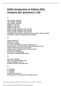 WGU D335 &vert; Python &lpar;PA&rpar;  Package Deal&vert; RATED A&plus; &vert; UPDATED &vert; 2026