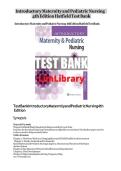 Test Bank for Introductory Maternity and Pediatric Nursing 4th Edition by Nancy T&period; Hatfield&comma; Cynthia Kincheloe &lbrack;All answers are well explained&rsqb;