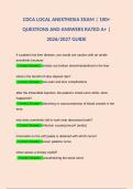 CDCA LOCAL ANESTHESIA EXAM &vert; 100&plus; QUESTIONS AND ANSWERS RATED A&plus; &vert; 2026&sol;2027 GUIDE