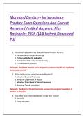Maryland Dentistry Jurisprudence  Practice Exam Questions And Correct  Answers &lpar;Verified Answers&rpar; Plus  Rationales 2026 Q&A Instant Download  Pdf 