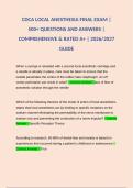 CDCA LOCAL ANESTHESIA FINAL EXAM &vert; 500&plus; QUESTIONS AND ANSWERS &vert; COMPREHENSIVE & RATED A&plus; &vert; 2026&sol;2027 GUIDE