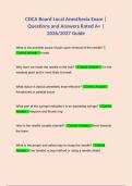 CDCA Board Local Anesthesia Exam &vert; Questions and Answers Rated A&plus; &vert; 2026&sol;2027 Guide