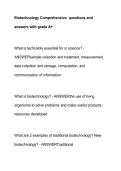 Biotechnology Comprehensive  questions and  answers with grade A&plus;