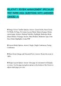 RELATIVITY REVIEW MANAGEMENT SPECIALIST TEST PAPER 2026 QUESTIONS WITH ANSWERS GRADED A&plus;