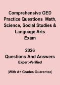 Comprehensive GED Practice Questions 2026 &vert; Math&comma; Science&comma; Social Studies & Language Arts Exam Prep PDF