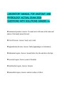 LABORATORY MANUAL FOR ANATOMY AND PHYSIOLOGY ACTUAL EXAM 2026 QUESTIONS WITH SOLUTIONS GRADED A&plus;