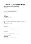 EXPH EXAM 1 QUESTIONS AND ANSWERS