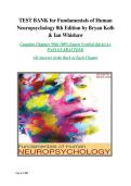 Test Bank for Fundamentals of Human Neuropsychology 8th Edition by Bryan Kolb & Ian Whishaw &vert; Complete Chapters &vert; 100&percnt; Expert Verified Answers&period;
