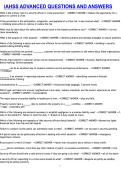 IAHSS ADVANCED QUESTIONS AND ANSWERS&period;